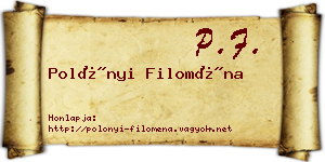 Polónyi Filoména névjegykártya